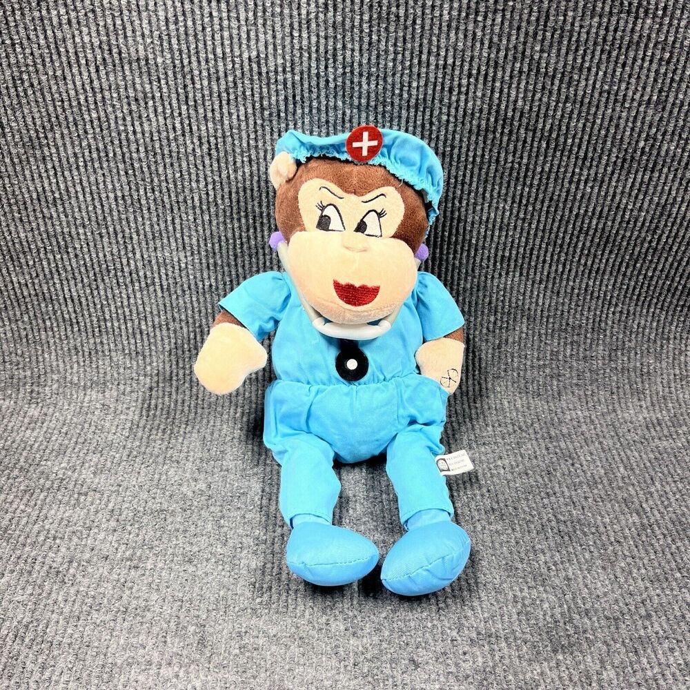 K&K Sales 18" Nurse Monkey Plush The Adventures of Georgie & Gracy Stuffed RARE